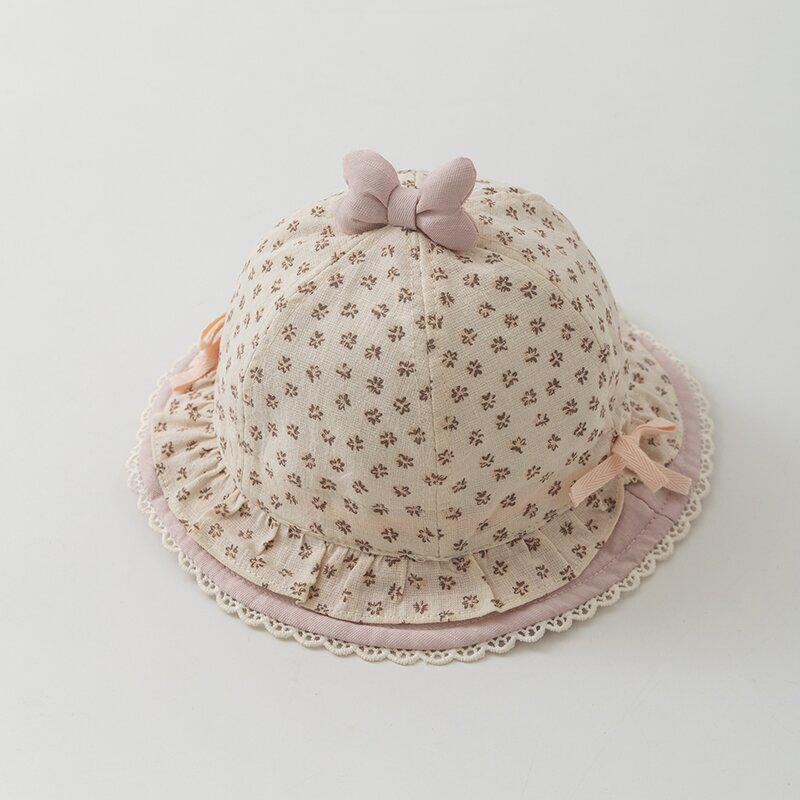 Korean Style Children's Sun Protection Lace Bucket Hat for Girls