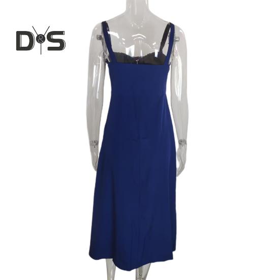 Damesjurk Laag uitgesneden rugloze mouw Bloemenprint Hoge strakke taille Hoge split Zomer Midi-jurk Feestgala Strandjurk