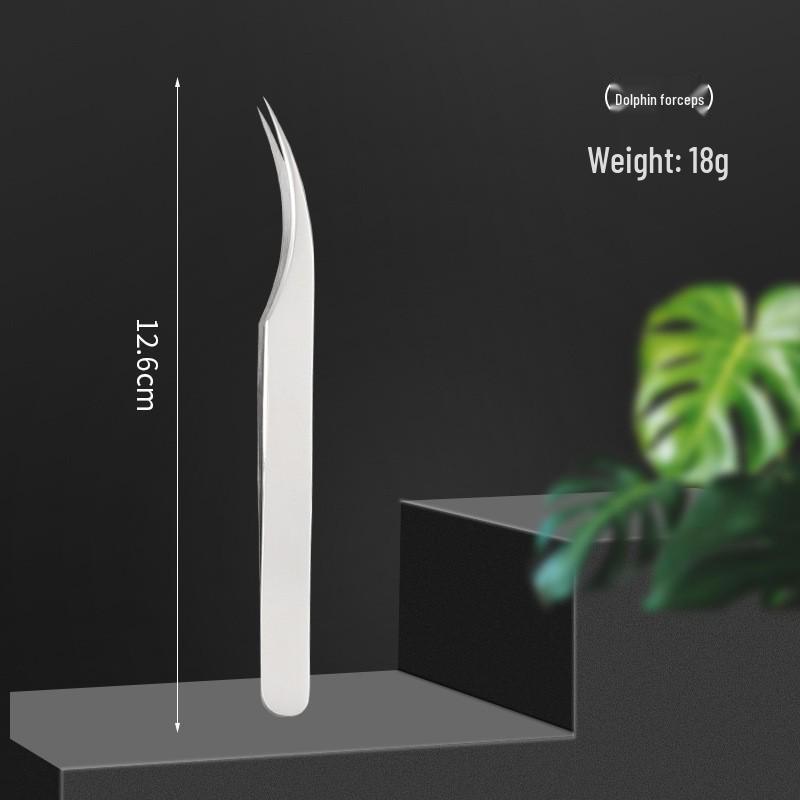 Gold Feather Eyelash Tweezers: Round Head for False Eyelashes, Long Gold Eagle Beak for Eyelash Artists.