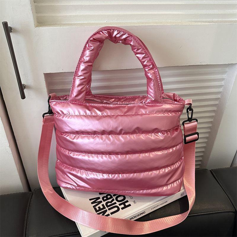 Cotton clothes women's bags spring and summer new embroidered thread space cotton shoulder handbag fashion glossy women's messenger bag
