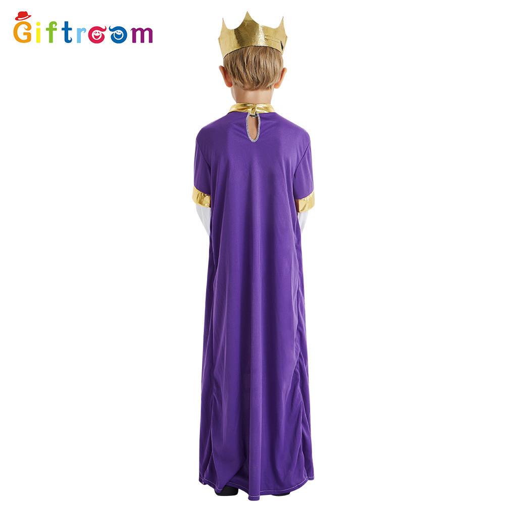Dazzling King Arab Costume For Boys Featuring Comfortable Polyester Material Perfect For Stage Plays With Theme Elements