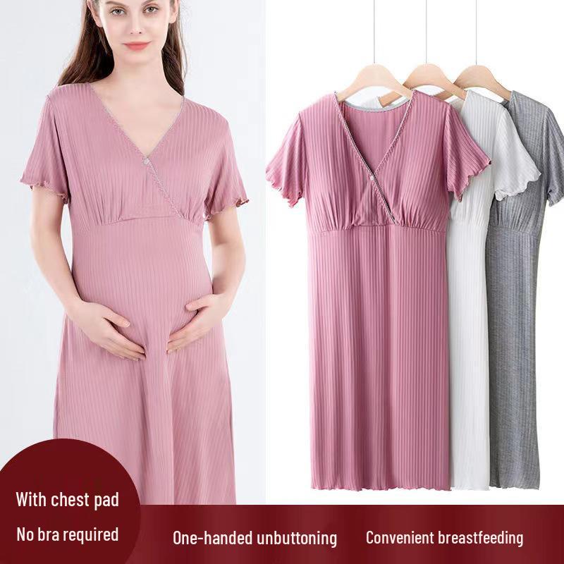 Maternity Nursing Dress - Summer/Autumn Fashion for Pregnant and Postpartum Women