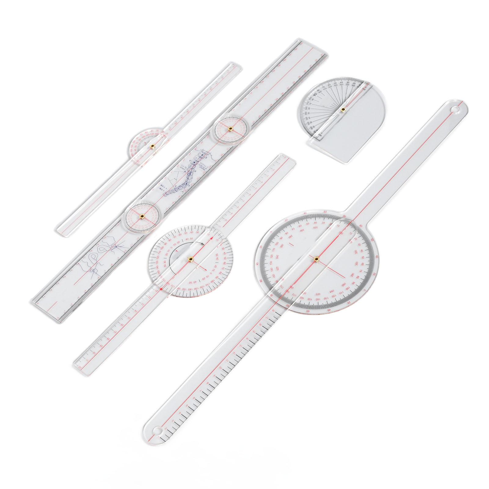 

5Pcs Finger Small Joint Goniometer Clear Scale Transparent PVC Finger Goniometer Kit for Knees