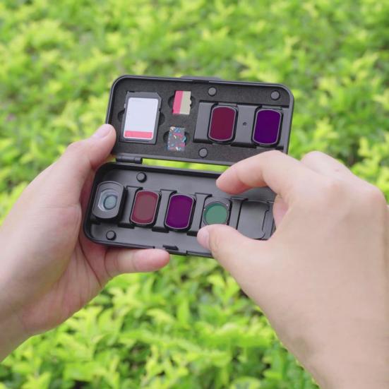Filter Carrying Case for DJI Osmo Pocket 3 Water Dust Resistant Optics Lens ND UV CPL Filter Memory Card Accessories Storage Organizer Box
