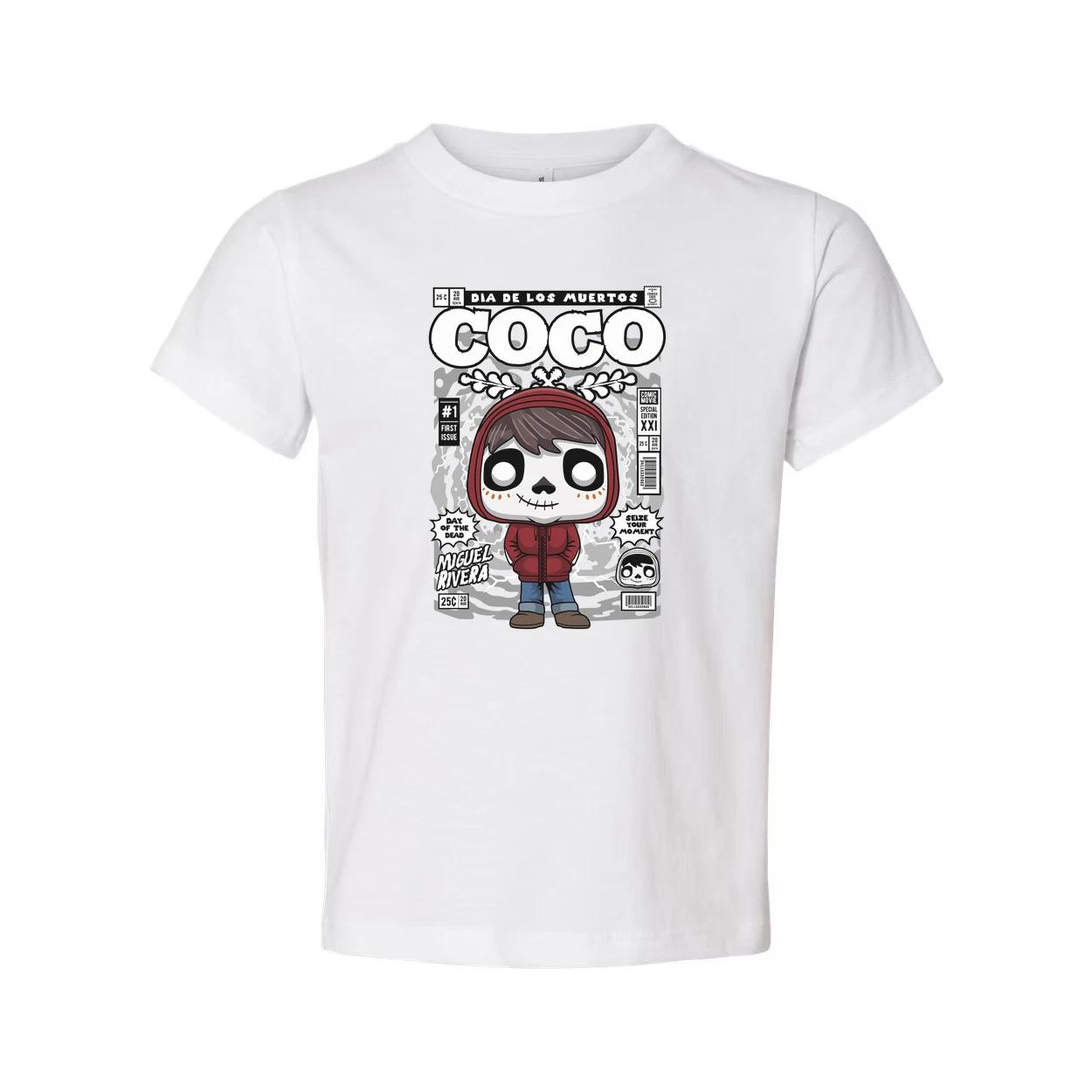 Unisex Graphic T-Shirt Featuring Coco Miguel Day Of The Dead Cartoon Illustratio S
