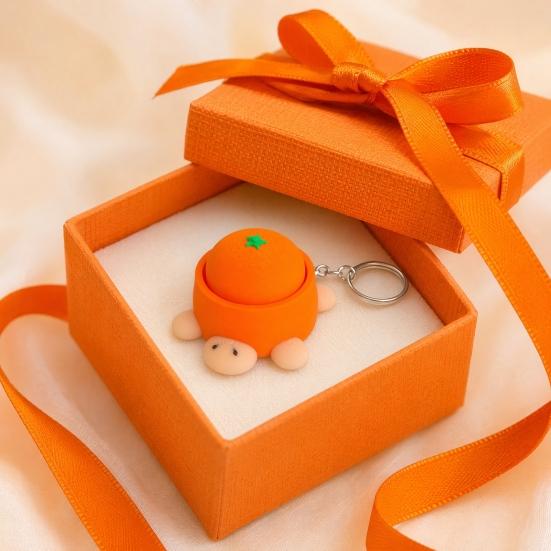 Keychain Pendant, Cartoon Turtle Design 3D Printed Food Keychain, Stress-Relief Buttons Finger-Clicking Keychain