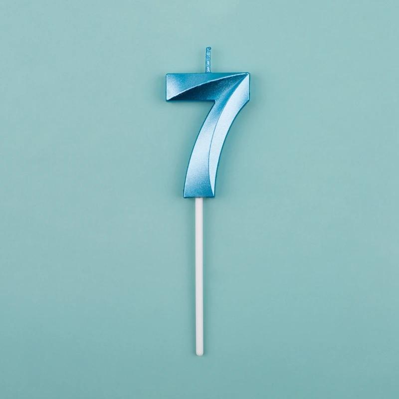 Pink Blue Digital Candle 0-9 Number Birthday Candles Cake Dessert Insert Decoration Baby Shower Anniversary Day Cake Decor