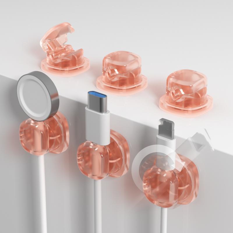 360° Rotatable Self Adhesive Cable Holder Clips No Damage Wall Wire Organizer for Home Office Desktop Use