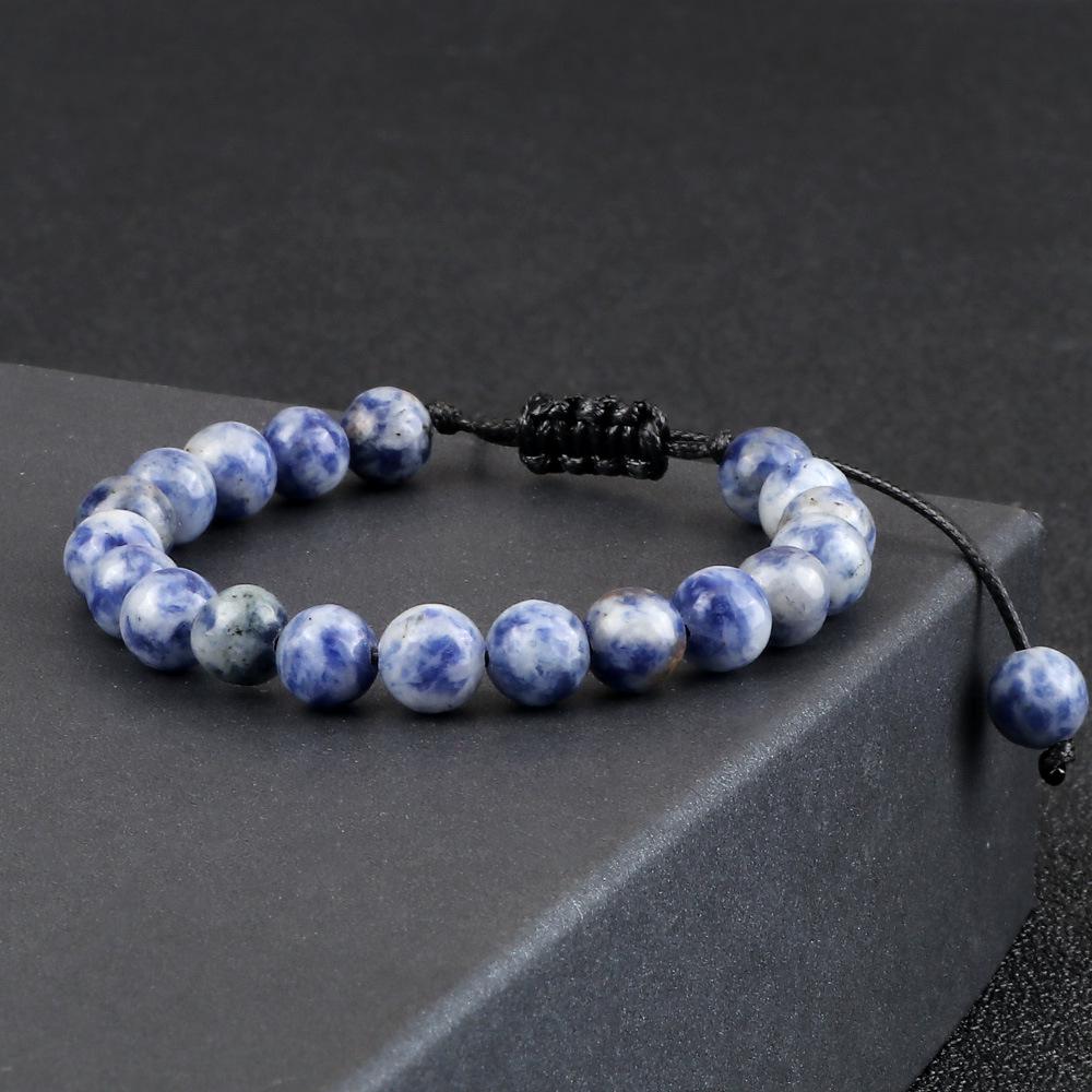 Men's and Women's 8mm Black Matte Volcanic Stone Beaded Stretch Bracelets