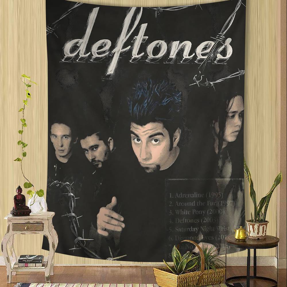 Singer Star DDeftones Anime Tapestry Hanging Tarot Hippie Wall Rugs Dorm Wall Hanging Sheets