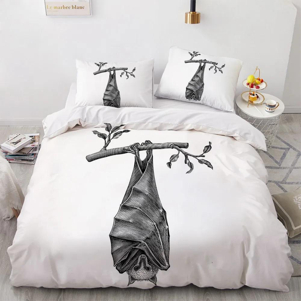 Halloween King Queen Duvet Cover Kawaii Black Cartoon Dryad Ghost Bedding Set For Kids Boys Pumpkin 2/3Pcs Polyester Quilt Cover