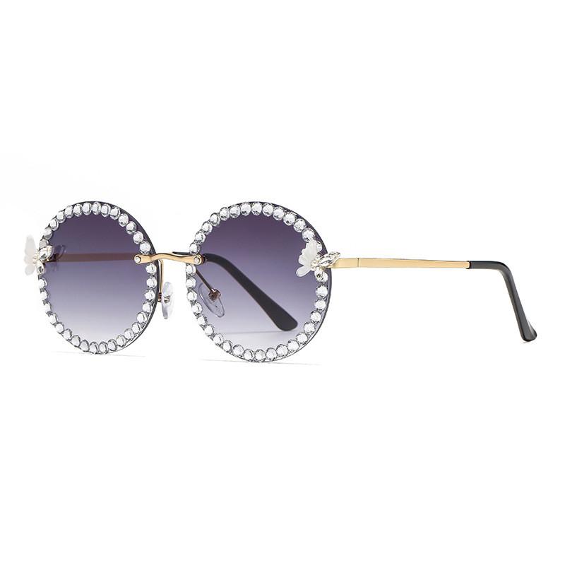 

Fashion Round Frame Sunglasses With Uv400 Protection For Outdoor Activities And Stylish Wear Gray