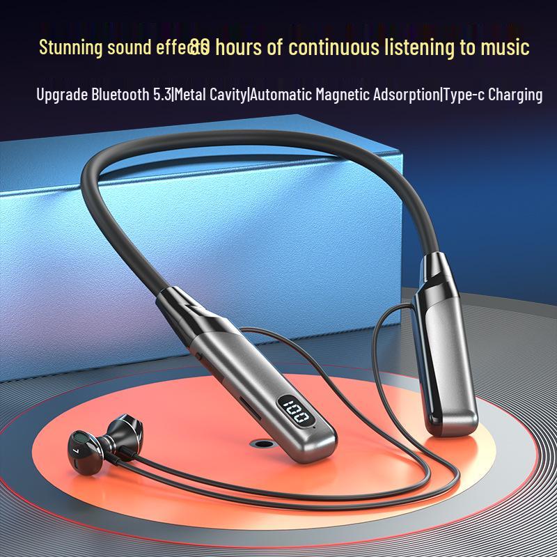 

Neckband Bluetooth 5.3 Wireless Sports Earbuds with Noise Cancelling & Long Battery Life, Compatible with Apple & Huawei