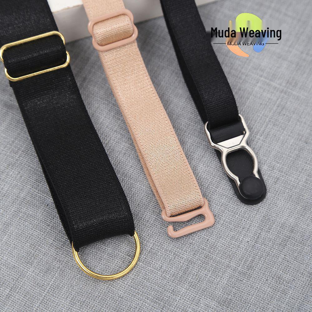 Adjustable Shiny Elastic Garter Belt with Sock Buckle and Lingerie Shoulder Strap Accessories