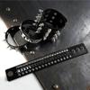 Punk Style Spike Stud Statement Bracelet Multi Layer Men Leather Wrist Band