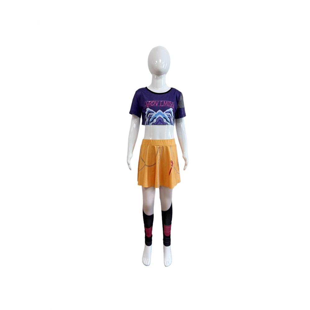 Kpop K Pop Cacciatori di Demoni Rumi Zoey Mira Costume Cosplay Bambini Ragazze Halloween Palcoscenico Motivo Stampato 3D Vestiti per Gioco di Ruolo