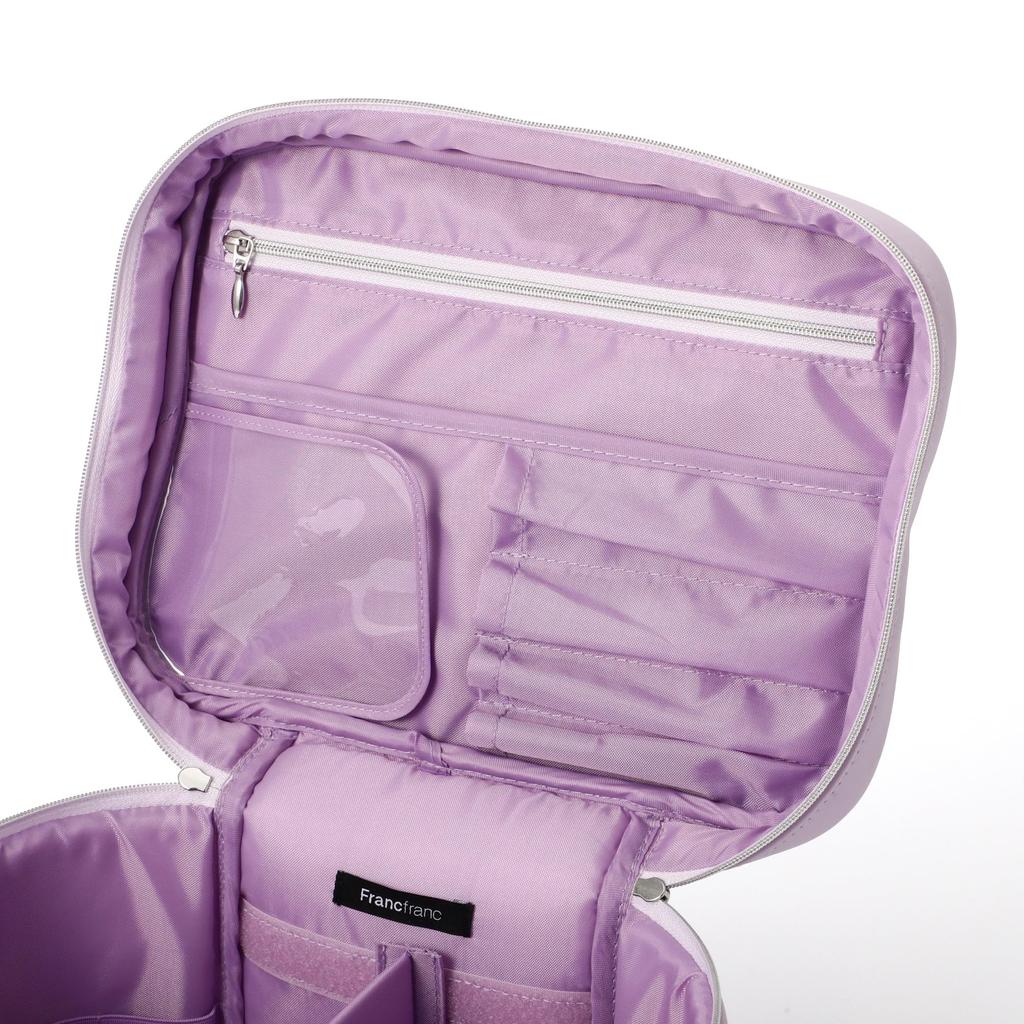 Francfranc Wave Shape Vanity Pouch, Large, Light Purple, Makeup Pouch, Accessory Organizer