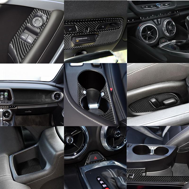 

Интерьер автомобиля из углеродного волокна, внутренняя дверная ручка, рамка ожидания, декоративные наклейки для Chevrolet Camaro 2017-автомобильные аксессуары