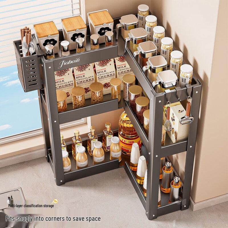 Xihe Kitchen Rotatable Corner Spice Rack
