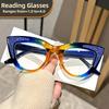 Elegant Cat Eye Reading Glasses with Rhinestone Decoration j Gradient Frame Reading Glasses +1.0 to +4.0 Dioptric Power