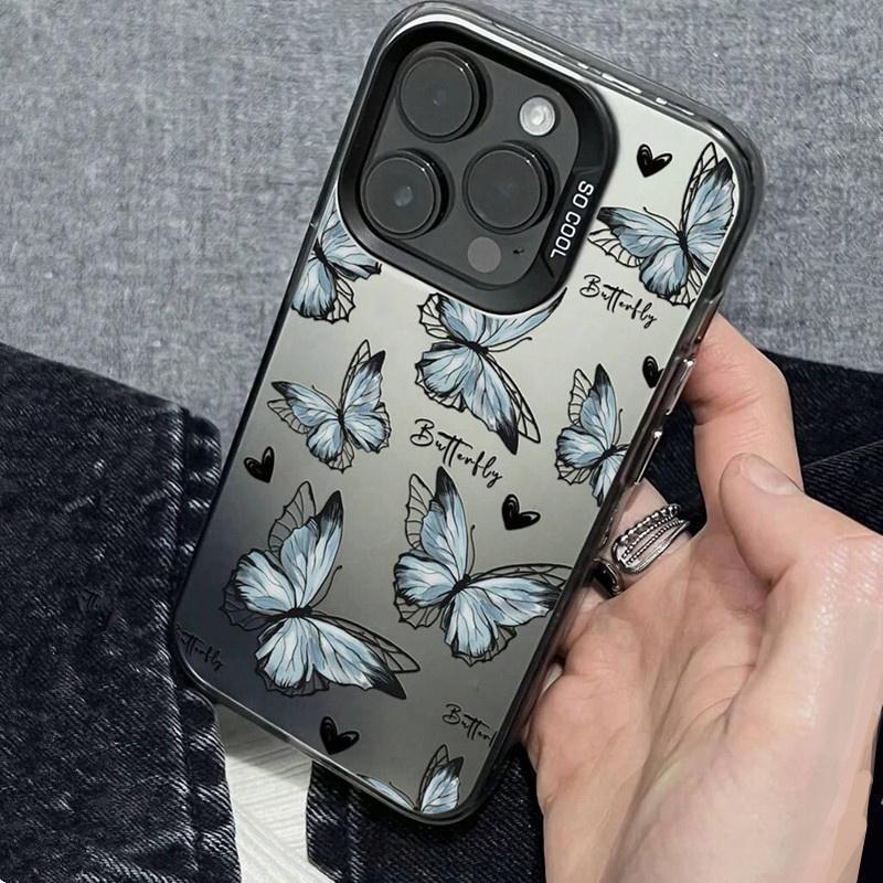 For Redmi Note 13 Pro Case For  Redmi Note 12 11 11S 10S 10 Pro Plus 13C IMD Butterfly & Letter Pattern Laser Phone Cover