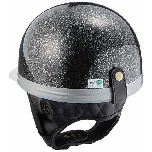 Bike Parts Center Helmet Half Cork Half Three Button Black Lame Free Size (Head Circumference 57cm~less Than 60cm) 701002