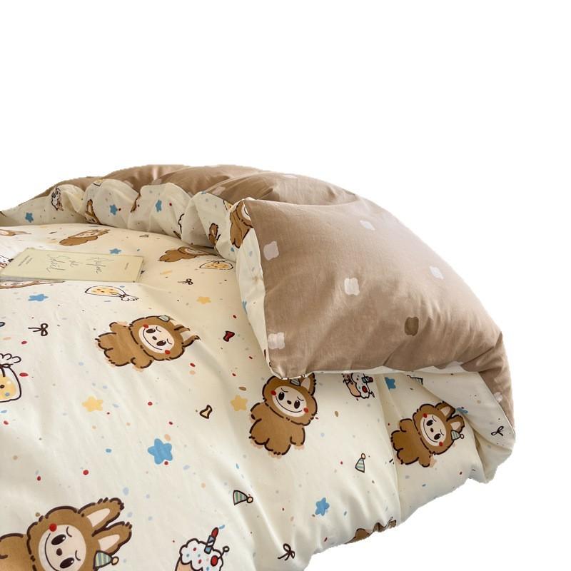 Class A 100% Pure Cotton Student Dormitory 3-Pcs Set Maternal And Infant Grade Cotton Skin-Friendly Small Floral Bed Sheet Quilt Set4-Pcs Set