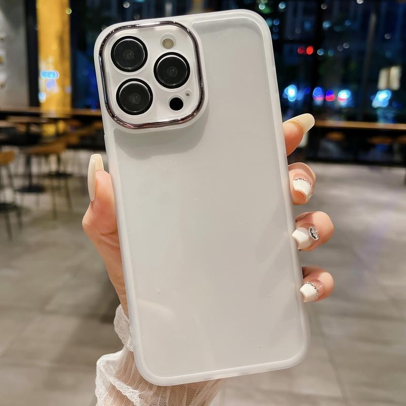Color Clear Lens Flim Protect Case for iPhone 16 Plus 15 14 13 12 Pro Max 11 Shockproof Slim Tpu Soft Phone Cover