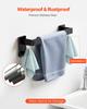 Matte Black Bathroom Hardware Set, 5 Pieces Bathroom Accessories Set, Stainless Steel 16 Inch Towel Bar, Towel Rack, 2 Robe Towel Hooks, Toilet Paper