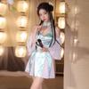 Classical Hanfu Skirt Cosplay Dancing Girl Exotic Costume Sexy Lingerie Enchanting Retro Tulle Perspective Hanfu Dress