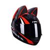 Electric Motorcycle Cat Ear Helmet Female Four Seasons Full Helmet Male Knight Locomotive Cute Rabbit Ears
