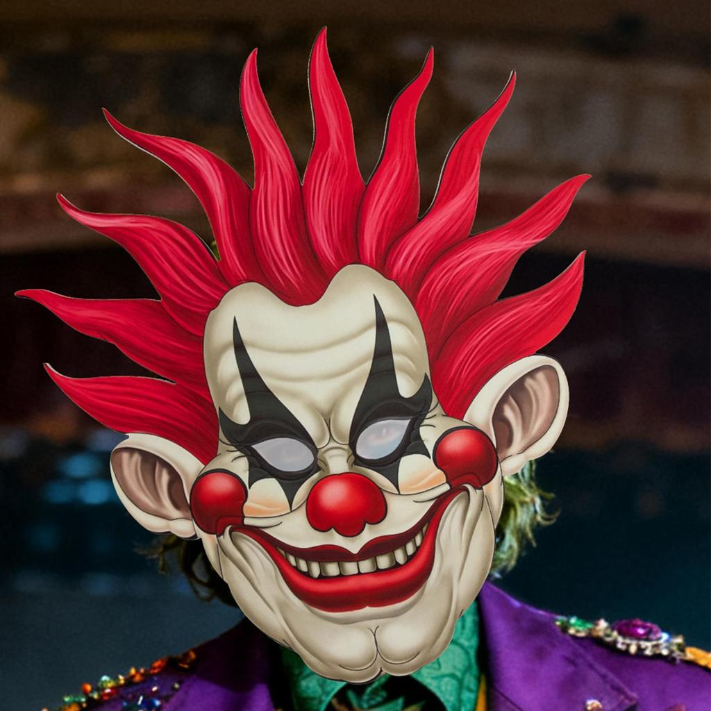 Masquerade Face Cover Creepy Red-Haired Accessory Carnival Masque For Halloween Party Performance Stage Show Prank Haunted House