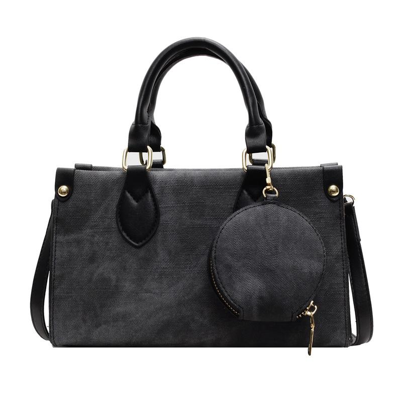 New bag women's trend casual simple messenger bag popular contrasting color women's handbag commuter tote bag