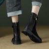Autumn and winter low-heeled knight boots women's thick-soled non-slip large-size women's boots new square-heeled round-head rear zipper mid-tube boot
