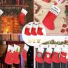 Christmas Stockings Santa Sock Gift Kids Candy Bag Pocket Christmas Tree Hanging Ornament 2024 New Year Party Decoration