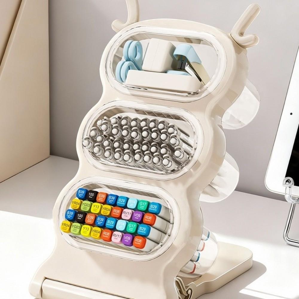 Large Capacity Desktop Storage Box Removable Pencil Container Organizer Rack  Office Desk