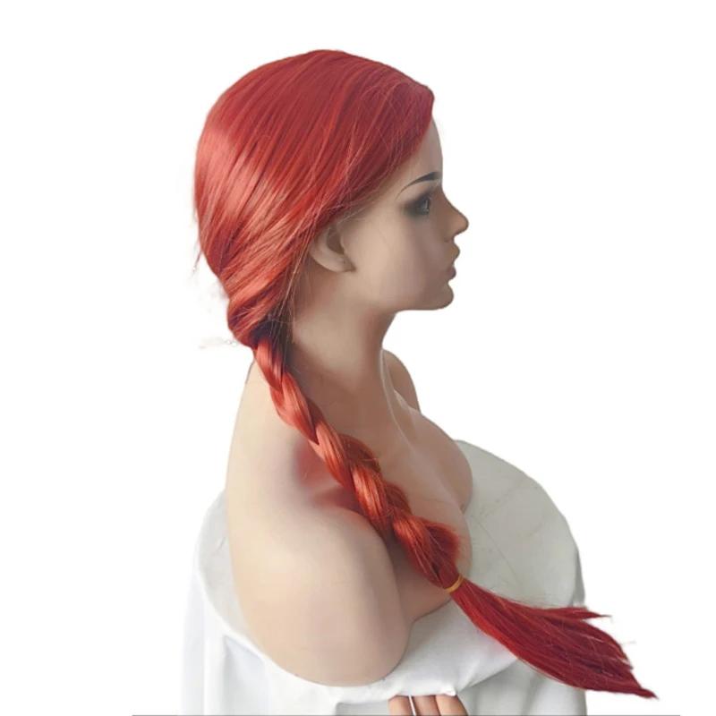 Character Jessie Tracy Cosplay Red Fried Dough Twists Braid Carnival Halloween Synthetic Wig