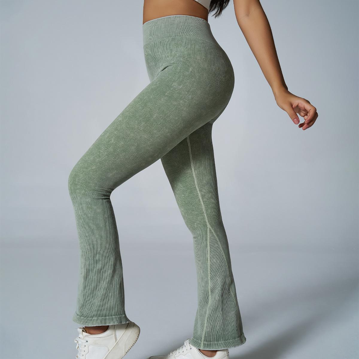 

Матовые персиковые расклешенные брюки с высокой посадкой женские брюки для йоги без линии смущения, с эффектом подтяжки бедер, персиковые спортивные брюки L