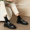 Fashion Classic Thick Sole Men's Penny Loafers Slip-On Business Dress Shoes for Gentleman Metal Buckle Formal Black Glossy Shoes