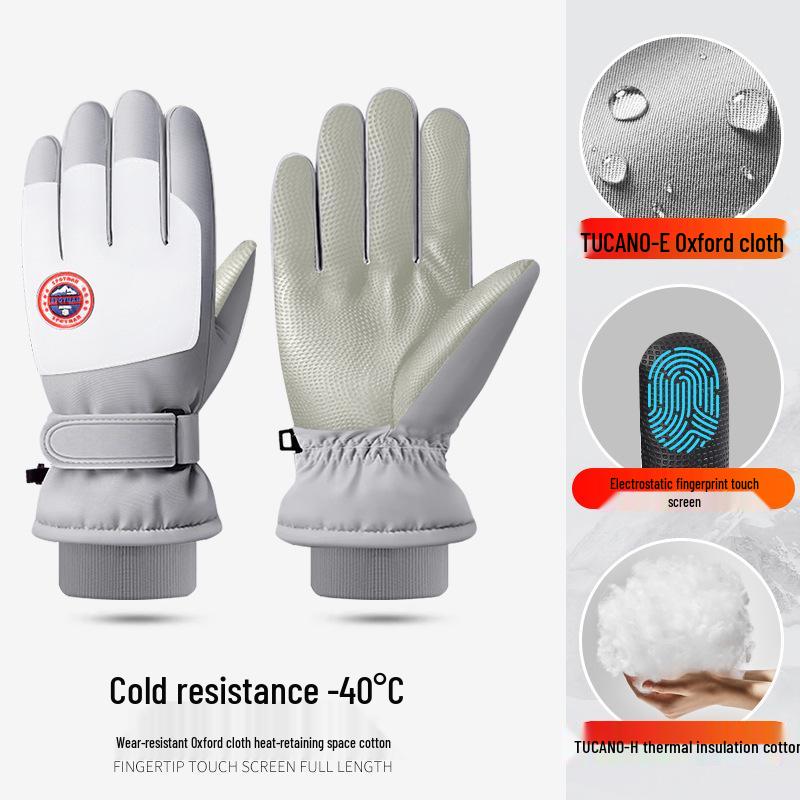 Unisex Ski Gloves: Winter Cycling, Non-Slip, Fleece-Lined, Warm, Touchscreen-Friendly, Windproof, Cold-Resistant