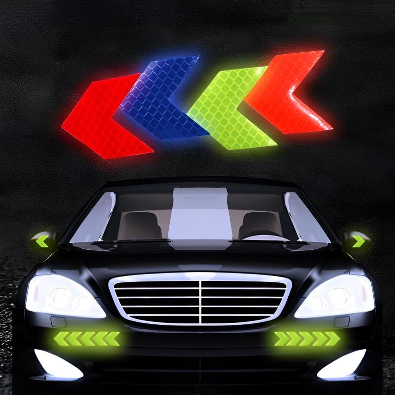 10pcs Reflective Arrow Sign Tape Warning Safety Sticker Night Driving Reflector Decals Body Sticker Auto Exterior Accessories