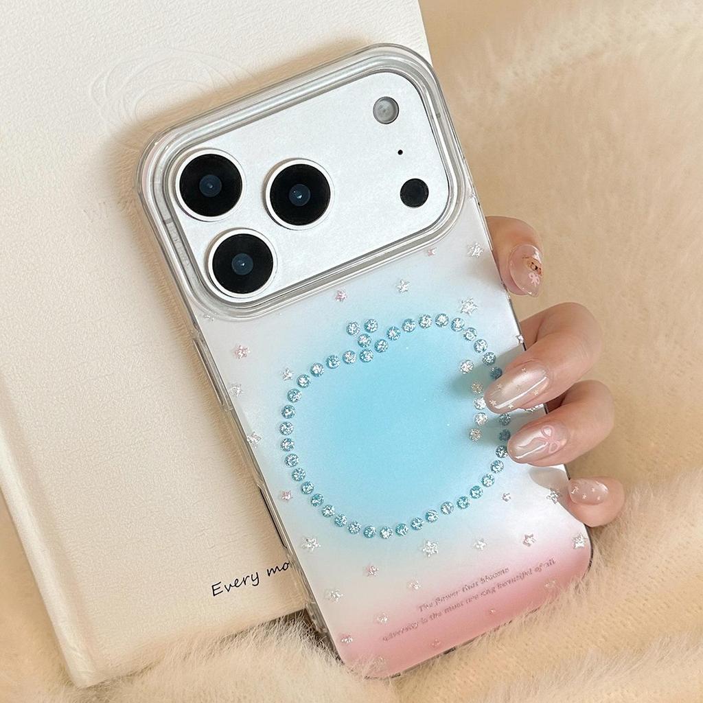 Glitter Gradient Powder Blue iPhone Case for iPhone 17 and iPhone 17 Pro Max