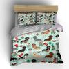 Christmas Dachshund Pattern Set Bedding Duvet Cover Set Duvet Cover Pillowcases  (1*Duvet Cover 2*Pillowcases, without duvet insert)