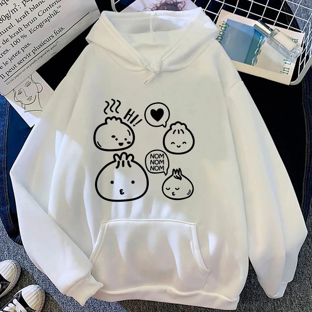 Cute Dumpling Dim Sum Mandoo Bao Hoodie Women_men Hoodies Harajuku Aesthetic Unisex Fleece Pullover Sweatshirt Vintage Clothes
