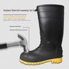 High-Top Cotton Winter Work Boots: Warm, Anti-Smash, Puncture-Resistant, Anti-Slip, Oil-Resistant, Steel Toe and Sole, Waterproof.
