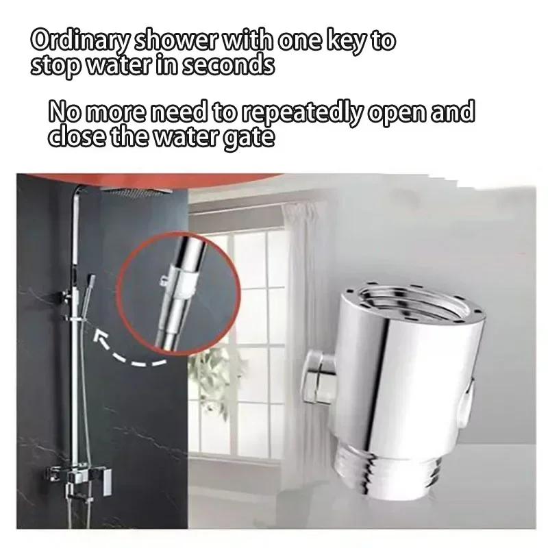 Useful ABS Sprayer Shut-Off Switch Shower Head Arm Diverter Flow Regulator Shut-Off Valve Water Stop Valve Shower Accessories