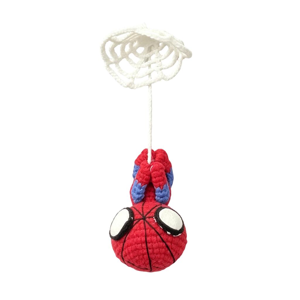 Crochet Toy with Retractable Web Line for Interactive Play