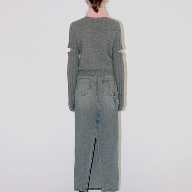 DIAGONAL MOHAIR KNIT MUFFLER (mix2)