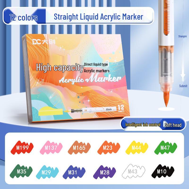Liquid Ink Acrylic Marker Soft Tip Sketchbook Pen - Opaque Watercolor Stackable Children s Art Pen