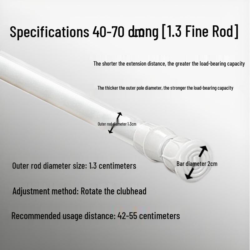 Stanzfreie Teleskop-Vorhangstange für Türen, Küchen, Kleiderschränke, Duschen und zum Wäschetrocknen